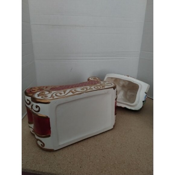 Avon 2002 St. Nicholas Cookie Jar Ceramic Sleigh With Toys & Gifts - Picture 6 of 9